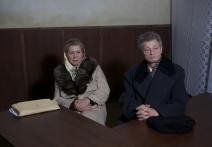 Elena and Nicolae Ceaușescu at the trial.