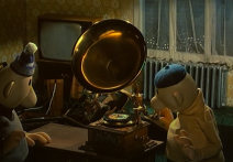 Scene from the film Pat and Mat: The Gramophone